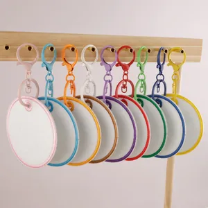 Llaveros redondos de fieltro de colores con bordado para parches DIY y etiquetas