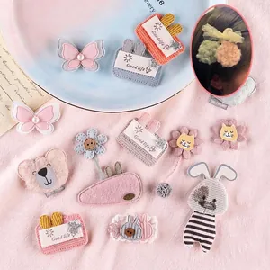 Mignon Dessin Animé Animal Peluche Patch Brodé Papillon Lapin Ours Floral Design DIY Épingle à Cheveux Décoration Vêtements