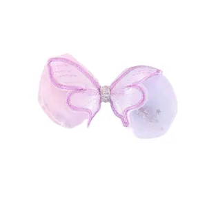 Lindo parche bordado de mariposa de encaje rosa y púrpura con lentejuelas de estrellas