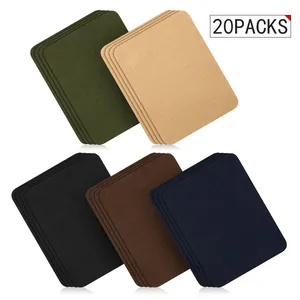 Set of 20 self-adhesive denim patches for elbow and knee repair in 5 various colors