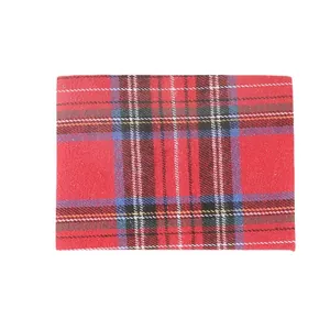 Écussons en tissu écossais rouge à repasser pour la réparation des coudes et des genoux