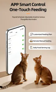 Smartphone-app voor 4L WiFi slimme automatische voerbak weergegeven met twee kittens