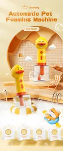 Yellow duck automatic pet foaming machine with wireless portable design for cats and dogs.