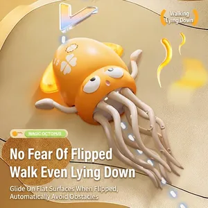 Interactive automatic sensing dancing octopus toy with obstacle avoidance for pets