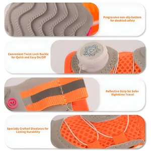 Ademende mesh hondenschoenen met reflecterende strips en handige draaisluiting