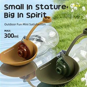 Mini bladvormige drinkfles voor huisdieren, 300ml opvouwbaar, silicone hondenbak