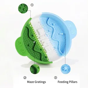 Multifunctional colorful silicone pet slow feeder bowl for dogs and cats with anti-choking design