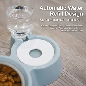 Bebedero y comedero automático para mascotas con diseño de sifón