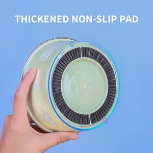 Antislip roestvrijstalen voerbak met verdikte antislip rubberen bodem