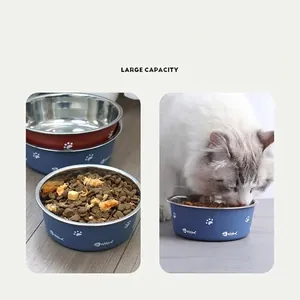 Cuenco para mascotas de acero inoxidable de gran capacidad para perros y gatos adultos