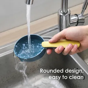 Cuchara para comida de mascotas y clip sellador con diseño redondeado fácil de limpiar