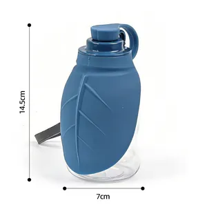 Draagbare waterfles voor huisdieren met opvouwbare siliconen bak voor honden, 14,5 cm