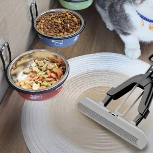 Wandgemonteerde roestvrijstalen voerbak voor honden en katten, verhoogd voor makkelijk schoonmaken