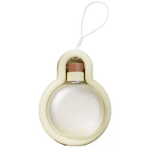 Tragbare Haustier-Wasserflasche mit Lanyard für Hunde, minimalistisches cremefarbenes Design