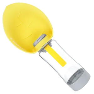 Gourde portable pour chien avec bol en silicone en forme de feuille jaune pour les voyages