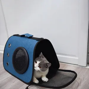Tragbare Atmungsaktive Haustiertasche Weltraumkapsel Transparentes Fenster PU Schulter Handtasche Reise Rucksack Für Katzen Kleine Hunde