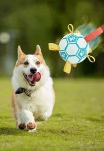 Palla da calcio per cani con cinghie per l'addestramento interattivo all'aperto di animali