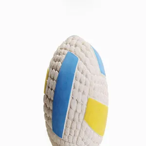 Close-up macro of durable textured rubber dog toy ball for dental cleaning teeth grinding
