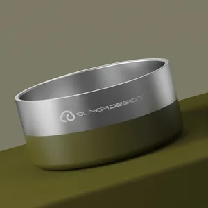 Super Design roestvrijstalen schuine voerbak voor katten en honden antislip