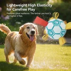 Pallone da calcio interattivo per cani con linguette per addestramento e gioco all'aperto