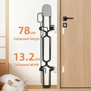 Space-saving foldable metal pet fence gate shown in compact folded state with 78cm height.