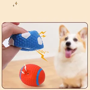 Durable squeaky rubber dog toy for aggressive chewers and interactive play sessions