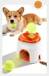 Détail du lanceur de balles de tennis interactif pour chiens et du distributeur