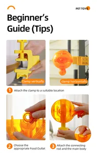 Guide d'installation du distributeur rotatif pour chats avec pince de fixation