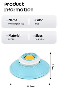 Gedetailleerde productspecificaties voor blauwe likmat voor huisdieren 14,5 x 5,5 cm