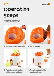 Guide étape par étape pour le distributeur de friandises et lanceur de balles 2-en-1 pour chien.
