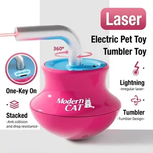 Automatic Cat Toy Tumbler Electric Interactive Laser Pointer Teaser Wand 360 Degree Rotating USB Rechargeable Pet Supplies