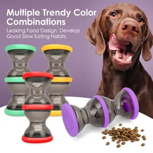 Huisdier Dumbbell Roller Voedseldispenser Interactief Hond Puzzle Speelgoed Langzame Voerbak Training Duurzaam Plastic Rubber Kauwspeelgoed