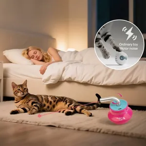 Automatic laser tumbler cat toy with quiet motor for indoor pets and interactive play