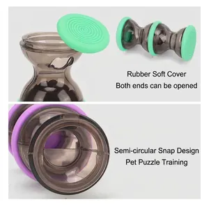 Haltervormig interactief hondenspeeltje met rubberen deksels voor puppy puzzeltraining
