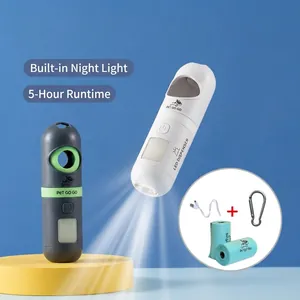 Draagbare LED Hondenpoepzakjes Dispenser Capsule Afvalzakhouder USB Oplaadbare Hondenpoepzakhouder voor Wandelen Outdoor Huisdier Accessoires