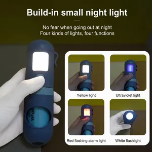 Draagbare poepzakhouder voor huisdieren met LED-licht voor wandelen in de nacht.
