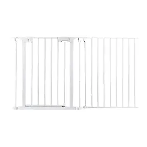 Professional white adjustable metal indoor safety gate for baby and pet protection