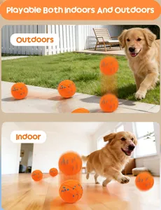 Golden Retriever speelt met oranje ETPU-hondenspeelgoedbal in binnen- en buitenomgevingen