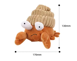 Giocattolo per cani in peluche paguro con dimensioni 170 mm di larghezza e 130 mm di altezza