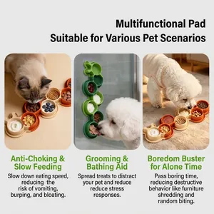 Tapis de léchage en silicone pour animaux, forme chenille, gamelle anti-glouton chien