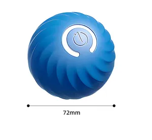 Détail du jouet interactif bleu pour chat de 72mm avec bouton d'allumage.