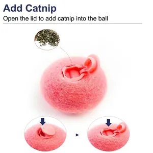 Interaktiver Plüsch-Spielball für Haustiere mit nachfüllbarem Katzenminze-Fach und Sound