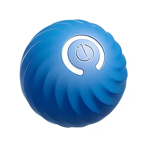 Balle de jeu électrique intelligente bleue avec texture en spirale pour chat