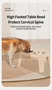 Comedero doble elevado para perros grandes con cuencos de acero inoxidable para su salud