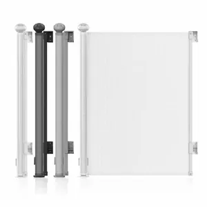 Retractable mesh safety gate for babies and pets in white, black and grey color options