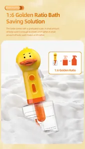 Automatic yellow duck pet foam maker with 1:6 golden ratio scale for efficient bathing