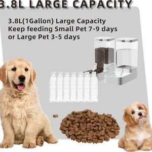 Automatischer Fressnapf Und Wasserspender Schwerkraft Futterspender Set Für Katzen Hunde Transparente Minimalistische Kunststoffnäpfe