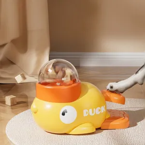 Distributeur interactif de friandises canard jaune et jouet de nutrition lente pour chiens