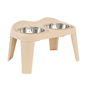Soporte elevado para cuencos dobles de perro con acero inoxidable