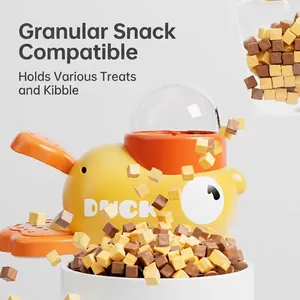 Lanceur de friandises interactif et jouet mangeoire lente en forme de canard pour animaux